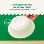 12 oz | (340ml) Round Sugarcane Bagasse Bowls | Compostable Disposable Bowls | 1000 pcs - Image 4