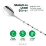 Stainless Steel Stirrer | For Bubble Tea, Drinks & Bars | 1 pc - Image 3