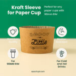 Kraft Sleeve for Paper Cups | Heat-Protective Coffee Cup Sleeve | 1000 pcs - Image 3