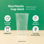 16oz | A Shape | Crystal Plastic Cup Hard | 90mm | 500 ml | 500 pcs - Image 3