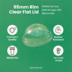 95mm | Dome Clear PETE Plastic Lid | 1000 pcs - Image 3