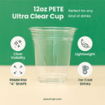 12oz | 98mm | PETE Ultra Clear Cup | 1000 pcs - Image 3