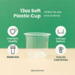 13oz | U-Shape | Clear | Soft PP Plastic Cold Cup | 95mm | 360ml | 1000 pcs - Image 3