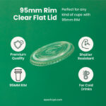 95mm | Clear Flat Lid | 1000 pcs - Image 3