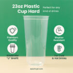 24oz | U Shape | Crystal Plastic Cup Hard | 90mm | 700 ml | 500 pcs - Image 3