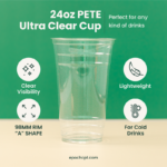 24oz | 98mm | PETE Ultra Clear Cup | 1000 pcs - Image 3