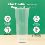 24oz | A Shape | Crystal Plastic Cup Hard | 90mm | 700ml | 500 pcs - Image 3