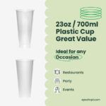 24oz | A Shape | Crystal Plastic Cup Hard | 90mm | 700ml | 500 pcs - Image 6