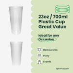 24oz | U Shape | Crystal Plastic Cup Hard | 90mm | 700 ml | 500 pcs - Image 6