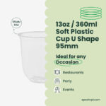 13oz | U-Shape | Clear | Soft PP Plastic Cold Cup | 95mm | 360ml | 1000 pcs - Image 6