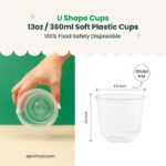13oz | U-Shape | Clear | Soft PP Plastic Cold Cup | 95mm | 360ml | 1000 pcs - Image 4