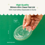 90mm | Flat Lid | Clear or Frosted | 1000 pcs - Image 8