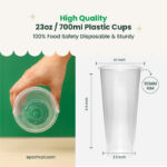 24oz | A Shape | Crystal Plastic Cup Hard | 90mm | 700ml | 500 pcs - Image 4