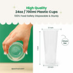 24oz | A-Shape | Clear |Soft PP Clear Plastic Cup | 90mm | 700ml | 1000 pcs - Image 4