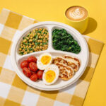 9 inches | Sugarcane 3-Compartment Bagasse Round Plate | Compostable Disposable Plates | 500 pcs - Image 2