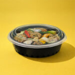 729 | 32oz PP Black Container | Takeout Food Bowl | 150 Sets - Image 2