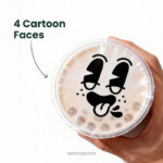 Cup Sealing Film for Bubble Tea | Cartoon Faces | Plastic Sealer Film Roll for Boba Cups | 2000 pcs - Image 2